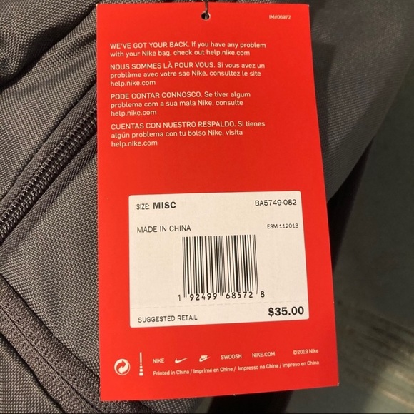 Nike Grey and Light Blue Backpack Fits 15” NWT - Picture 9 of 9